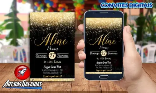 Convite Digital Glitter