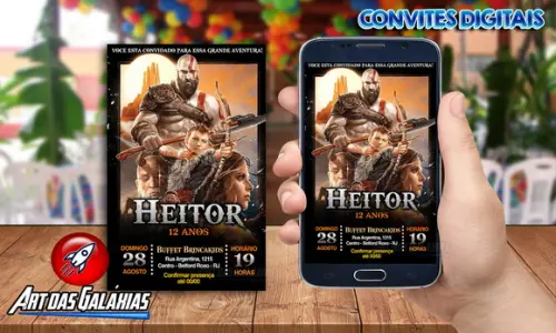 Convite Digital God Of War