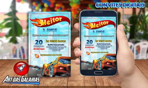 Convite Digital Hot Wheels