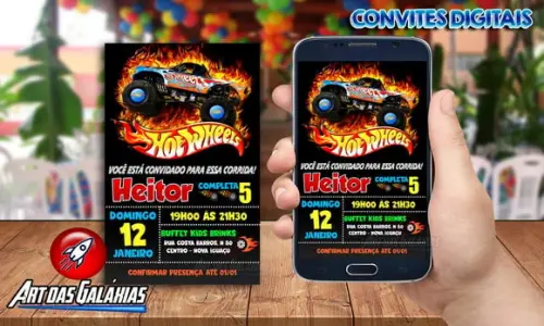 Convite Digital Hot Wheels MOD02