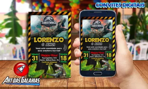 Convite Digital Jurassic Park MOD01