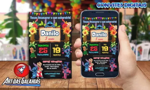 Convite Digital Lilo e Stitch
