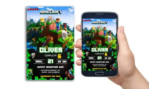Convite Digital Minecraft