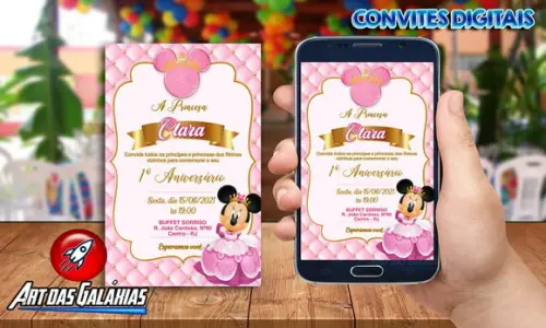 Convite Digital Minnie Princesa MOD03