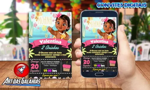 Convite Digital Moana Baby MOD01