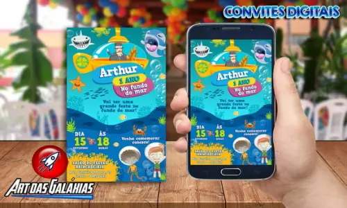 Convite Digital Mundo Bita Fundo Do Mar