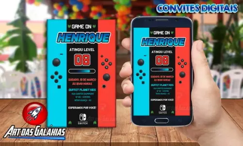 Convite Digital Nintendo Switch