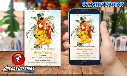 Convite Digital o Rei Leão