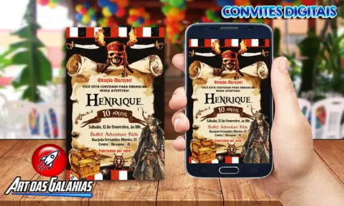 Convite Digital Piratas do Caribe