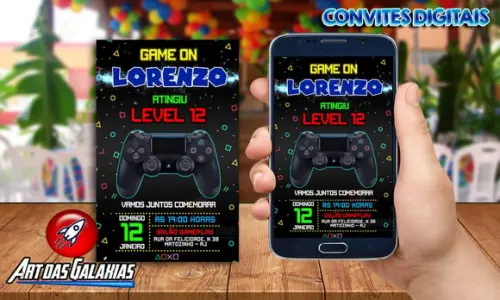 Convite Digital Playstation Mod01