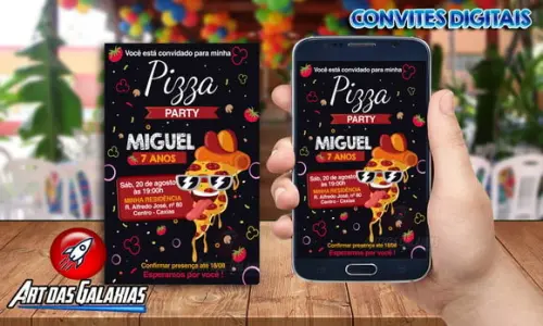 Convite Digital Pizza Party MOD1