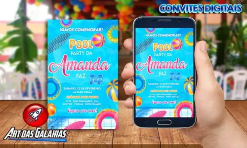 Convite Digital Pool Party