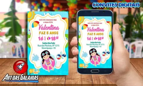 Convite Digital Pool Party MOD01