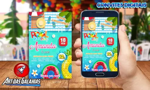 Convite Digital Pool Party