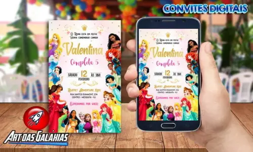 Convite Digital Princesas Disney