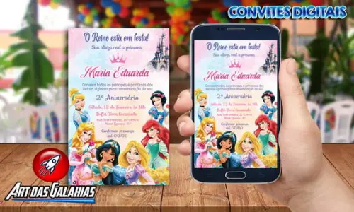 Convite Digital Princesas Disney