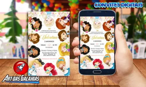 Convite Digital Princesas Disney