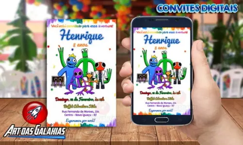 Convite Digital Rainbow Friends