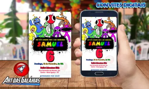 Convite Digital Rainbow Friends