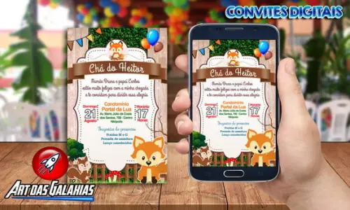 Convite Digital Raposinha - Chá de Bebê - MOD1