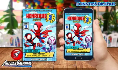 Convite Digital Spidey e Seus Amigos Espetaculares