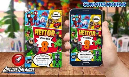 Convite Digital Spidey e Seus Amigos Espetaculares