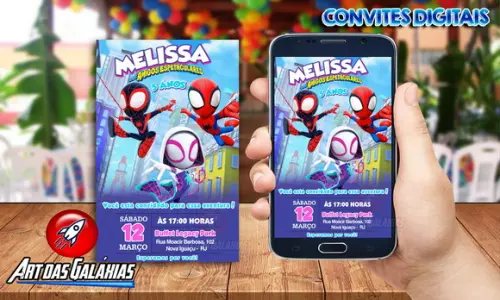 Convite Digital Spidey e seus amigos espetaculares