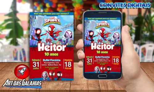 Convite Digital Spidey e Seus Amigos Espetaculares