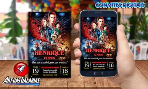 Convite Digital Stranger Things