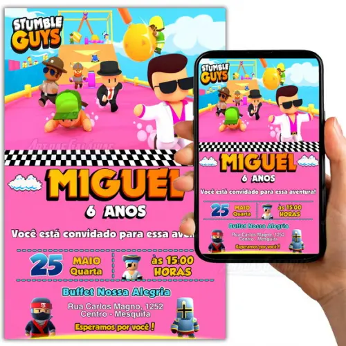 Convite Digital Stumble Guys