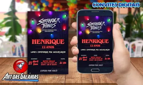 Convite Digital Stranger Things