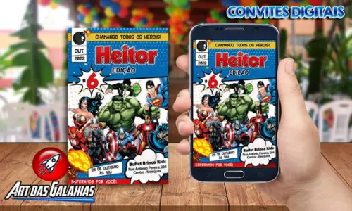 Convite Digital Super Heróis