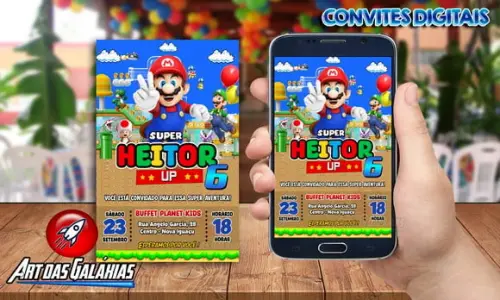 Convite Digital Super Mario