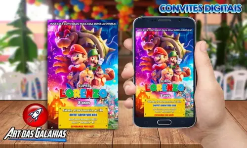 Convite Digital Super Mario