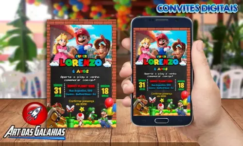 Convite Digital Super Mario