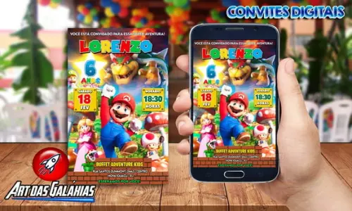 Convite Digital Super Mario