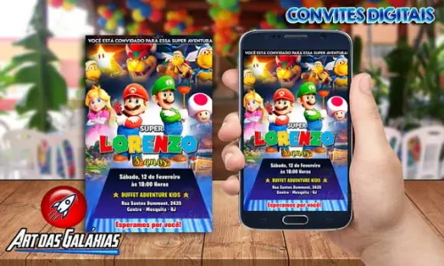 Convite Digital Super Mario