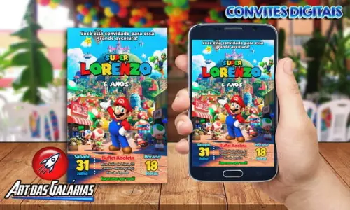 Convite Digital Super Mario