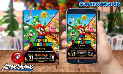 Convite Digital Super Mario