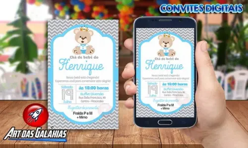 Convite Digital Ursinho Príncipe