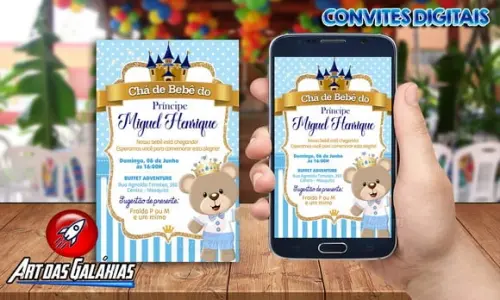 Convite Digital Ursinho Príncipe