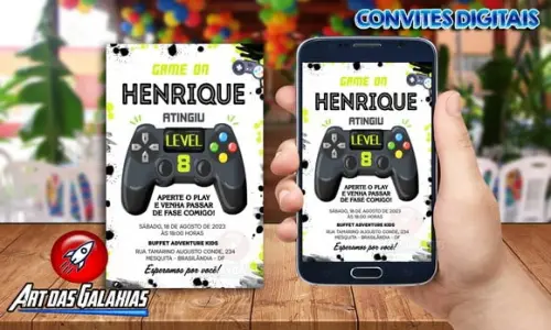 Convite Digital Vídeo Game