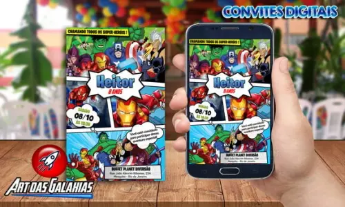 Convite Digital Vingadores