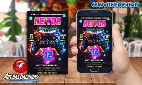 Convite Digital Vídeo Game