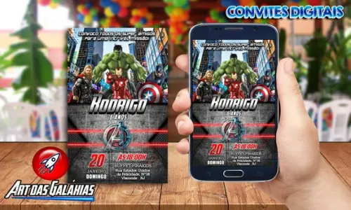 Convite Digital Vingadores Mod05