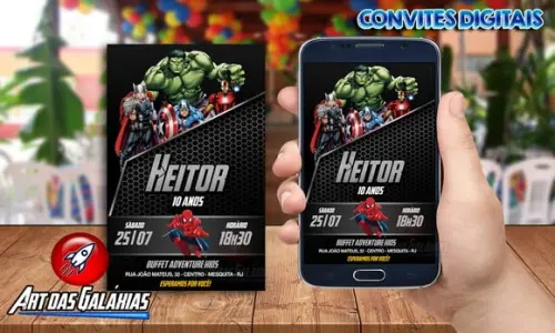 Convite Digital Vingadores