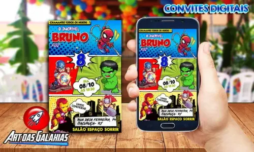 Convite Digital Vingadores MOD03