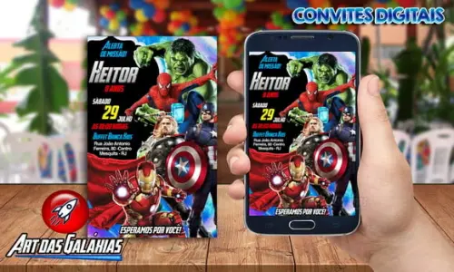Convite Digital Vingadores