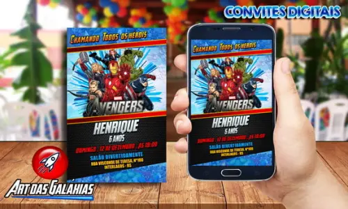 Convite Digital Vingadores MOD02