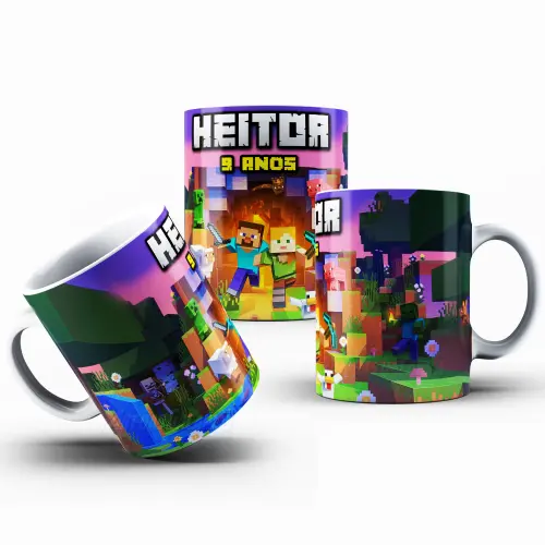 Caneca Minecraft Polímero Personalizada